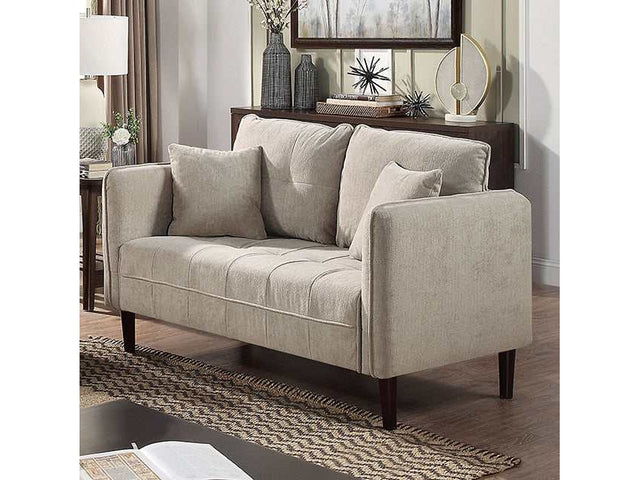 Lynda Light Gray Loveseat w/ Pillows - Ornate Home