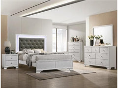 Lyssa Frost Twin LED Panel Bed - Ornate Home