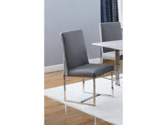 Mackinnon Grey & Chrome Side Chairs (Set Of 2) - Ornate Home