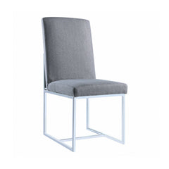 Mackinnon Grey & Chrome Side Chairs (Set Of 2) - Ornate Home