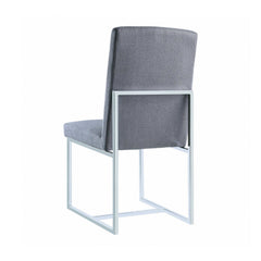 Mackinnon Grey & Chrome Side Chairs (Set Of 2) - Ornate Home