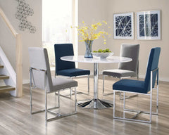 Mackinnon Grey & Chrome Side Chairs (Set Of 2) - Ornate Home