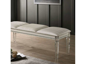 Maddie Pearl White Bench - Ornate Home