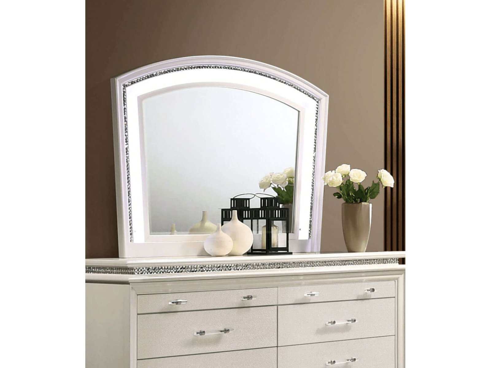 Maddie Pearl White Mirror - Ornate Home
