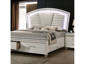 Maddie Pearl White/White Queen Bed - Ornate Home