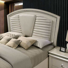 Maddie Pearl White/White Queen Bed - Ornate Home