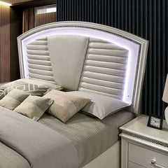 Maddie Pearl White/White Queen Bed - Ornate Home