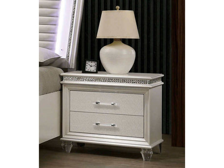 Maddie Silver Nightstand - Ornate Home