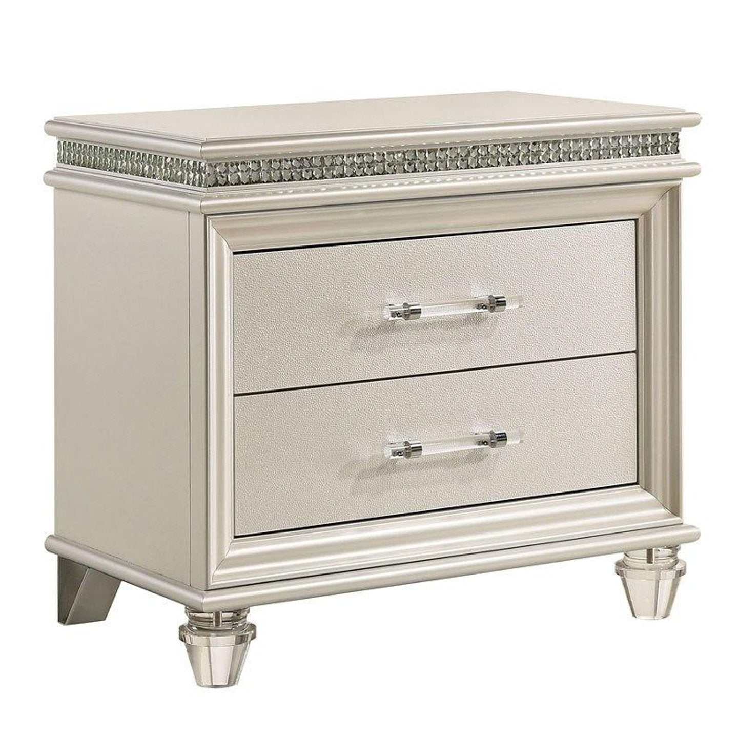 Maddie Silver Nightstand - Ornate Home