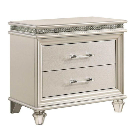 Maddie Silver Nightstand - Ornate Home