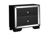Madison Black Upholstered Nightstand - Ornate Home