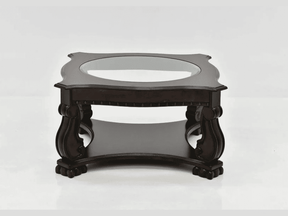 Madison Brown Wood Coffee Table with Casters - Ornate Home