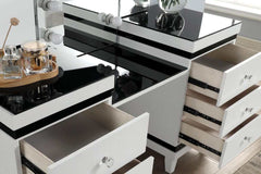 Madonna White & Black Vanity Set - Ornate Home