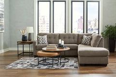 Mahoney Chocolate 2pc Sectional Full Sleeper Sofa w/ RAF Chaise - Ornate Home