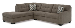 Mahoney Chocolate 2pc Sectional Sofa w/ LAF Chaise - Ornate Home