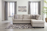 Mahoney Pebble 2pc Sectional Full Sleeper Sofa w/ RAF Chaise - Ornate Home