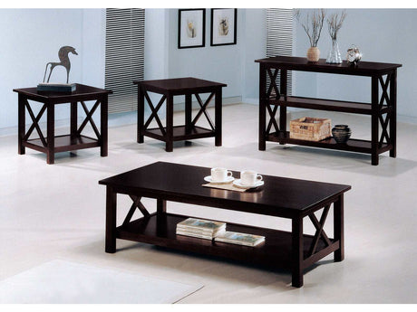 Maisy Deep Merlot 3pc Coffee Table Set - Ornate Home