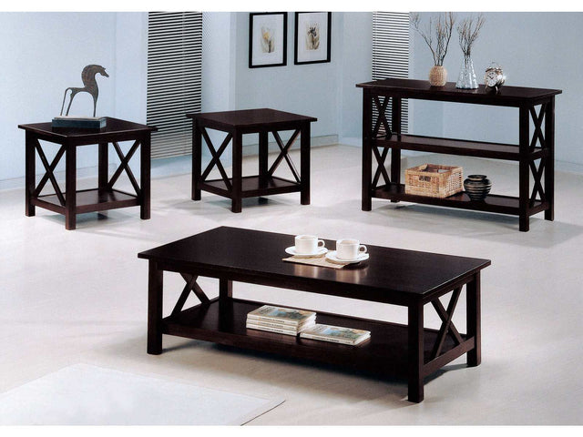 Maisy Deep Merlot 3pc Coffee Table Set - Ornate Home