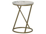 Malthe White Marble / Antique Gold Side Table - Ornate Home