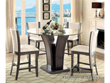 Manhattan Dark Gray Round Counter Height Table Set / 5-Piece - Ornate Home