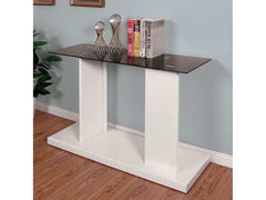 Mannedorf White & Black Glass Top Sofa Table - Ornate Home