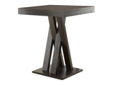 Mannes Cappuccino Double XShaped Base Square Bar Table - Ornate Home