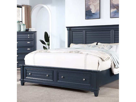 Manzanillo Slate Blue Queen Bed - Ornate Home