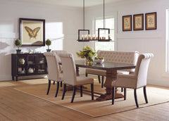 Mapleton Espresso & Beige Side Chairs (Set of 2) - Ornate Home