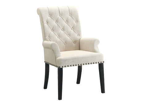 Mapleton Rustic Espresso & Beige Arm Chair - Ornate Home