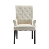 Mapleton Rustic Espresso & Beige Arm Chair - Ornate Home