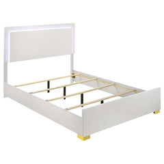 Marceline White Eastern King Bed 5 Pc Set - Ornate Home