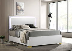 Marceline White Eastern King Bed - Ornate Home