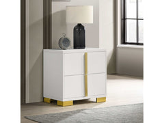 Marceline White / Gold Nightstand - Ornate Home