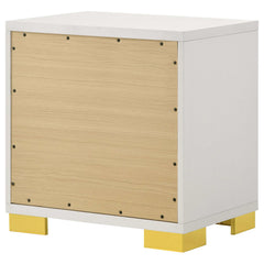 Marceline White / Gold Nightstand - Ornate Home