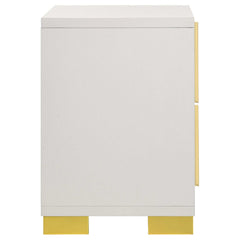 Marceline White / Gold Nightstand - Ornate Home