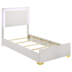 Marceline White Twin Bed 5 Pc Set - Ornate Home