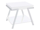 Marcia White High Gloss End Table - Ornate Home
