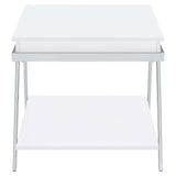 Marcia White High Gloss End Table - Ornate Home