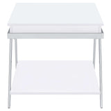 Marcia White High Gloss End Table - Ornate Home