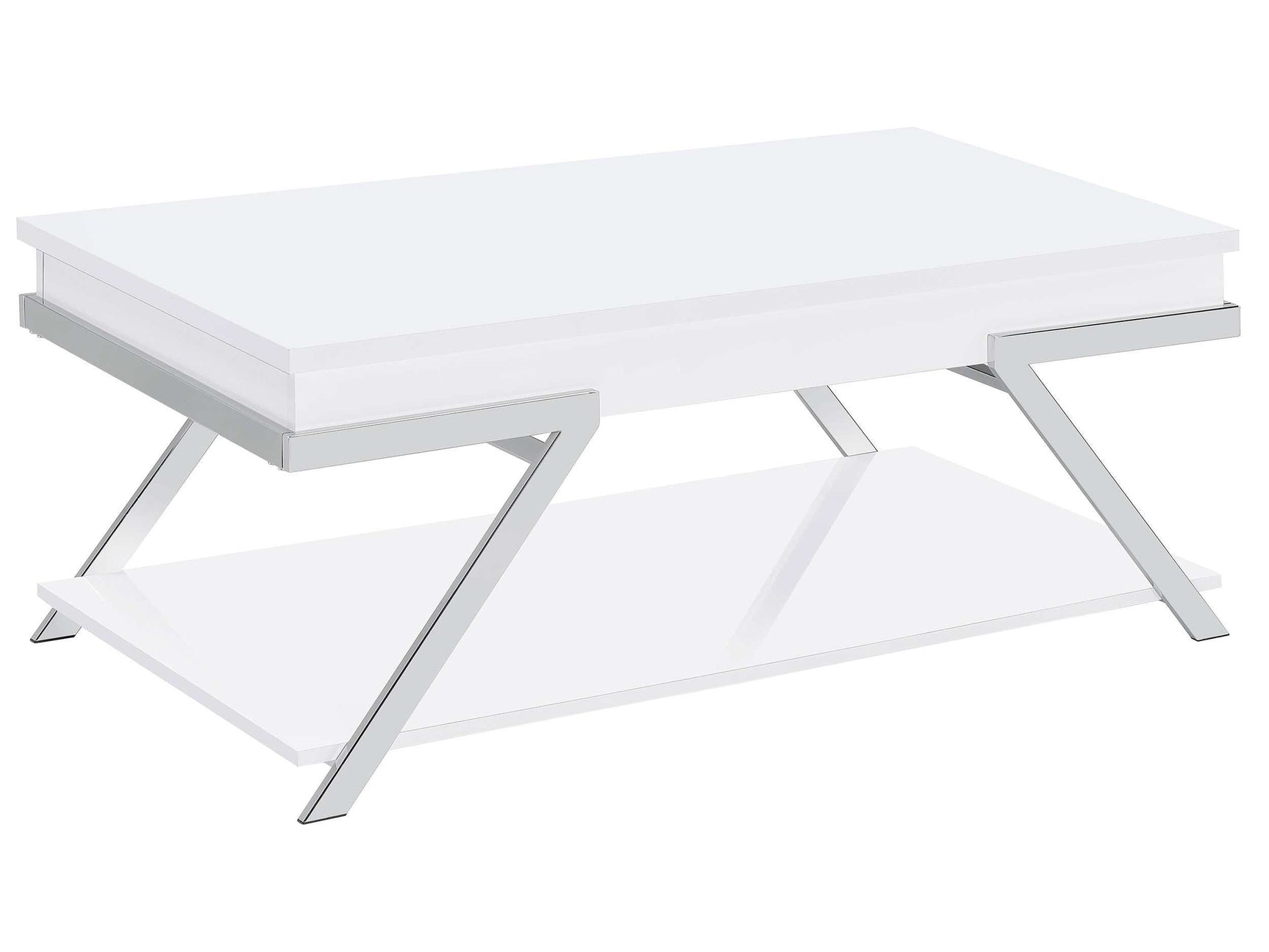 Marcia White High Gloss Lift Top Coffee Table - Ornate Home