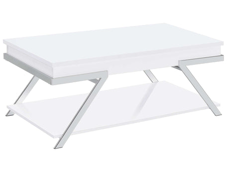 Marcia White High Gloss Lift Top Coffee Table - Ornate Home
