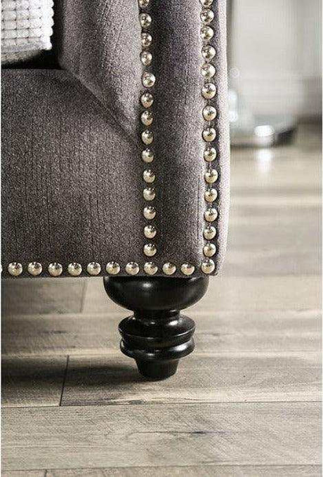 Mariella Gray & Beige Stationary Sofa & Loveseat 2pc - Ornate Home