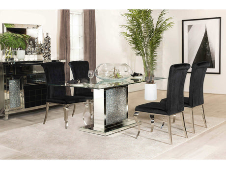 Marilyn Black / Mirror 5 Pc Dining Set - Ornate Home