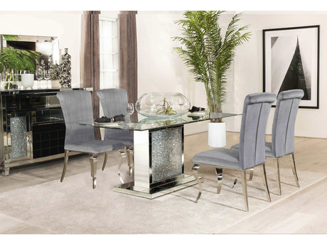Marilyn Grey / Mirror 5 Pc Dining Set - Ornate Home