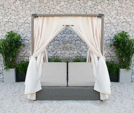 Marin Beige & Gray Double Sunbed w/ Canopy - Ornate Home