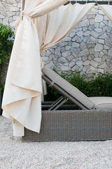 Marin Beige & Gray Double Sunbed w/ Canopy - Ornate Home