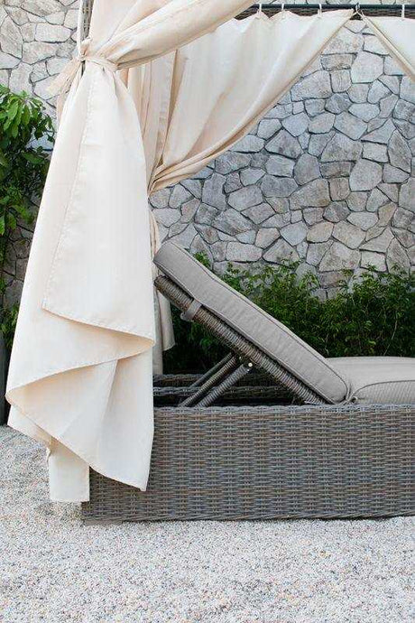 Marin Beige & Gray Double Sunbed w/ Canopy - Ornate Home
