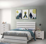 Marion Coastal White Eastern King Panel Bed - Ornate Home