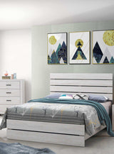 Marion Coastal White Eastern King Panel Bed - Ornate Home