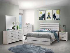 Marion Coastal White Eastern King Panel Bed - Ornate Home